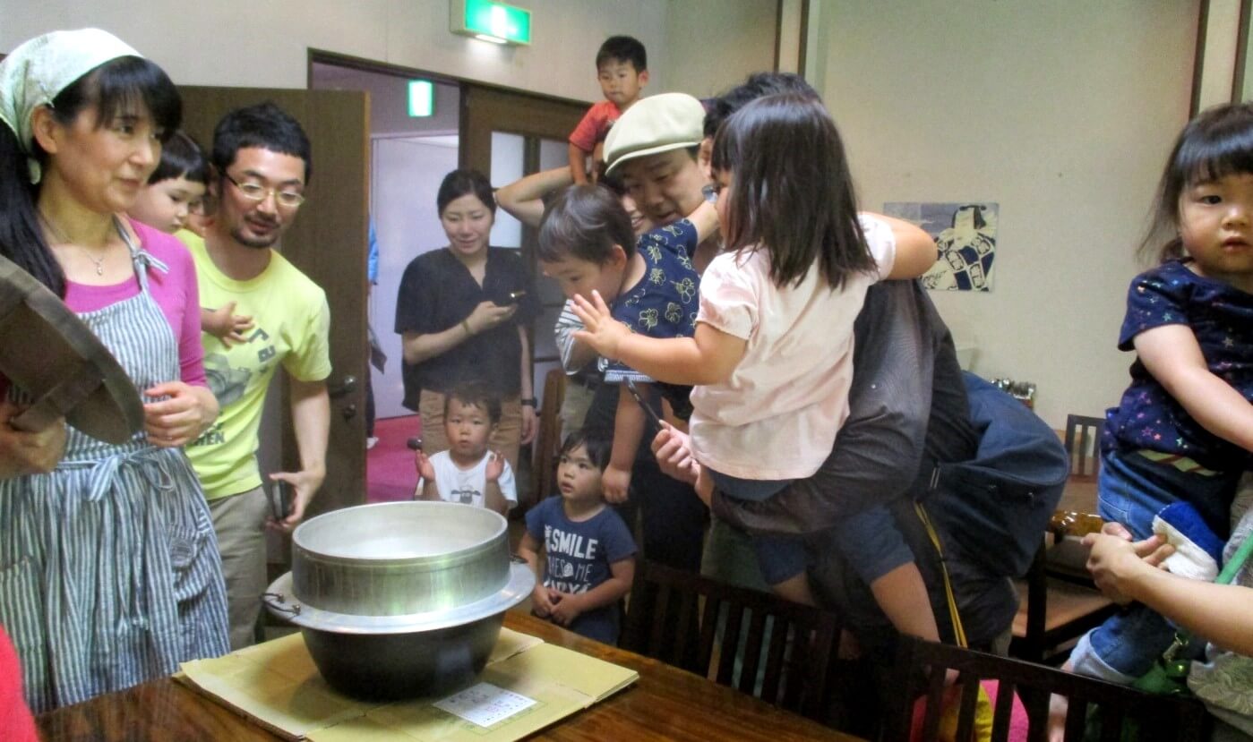 ぬか釜のご飯の炊きあがり