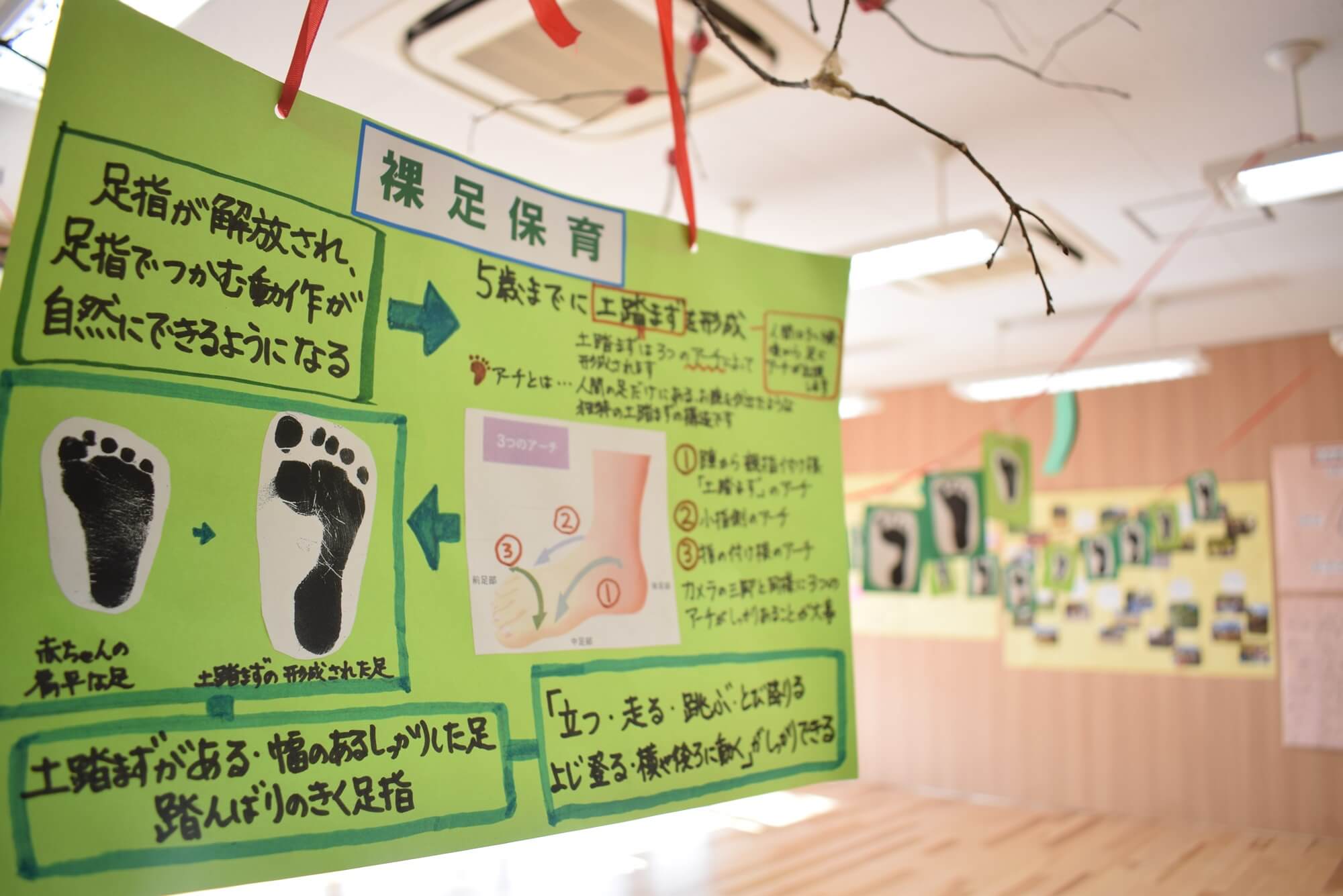 どろんこ保育園の保育に込められた思いも展示