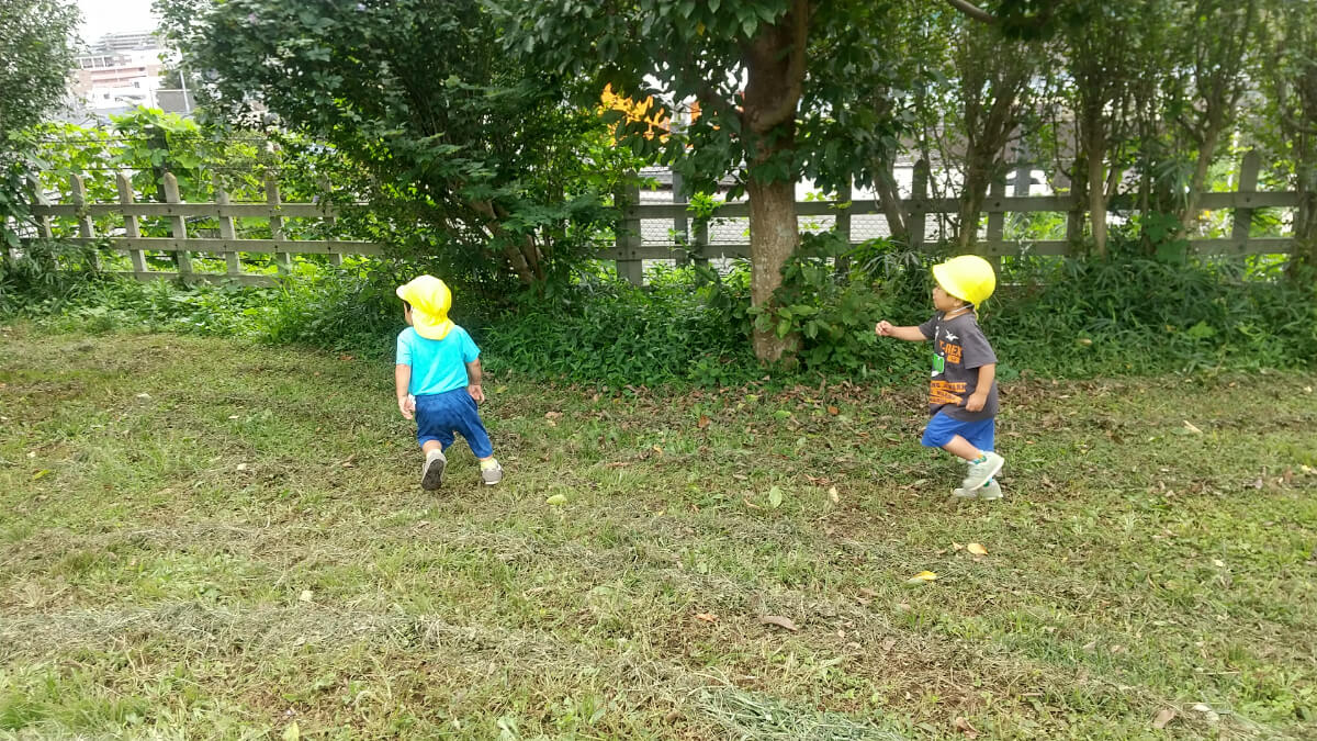 公園を駆け回る子どもたち