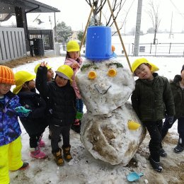 完成した雪だるま