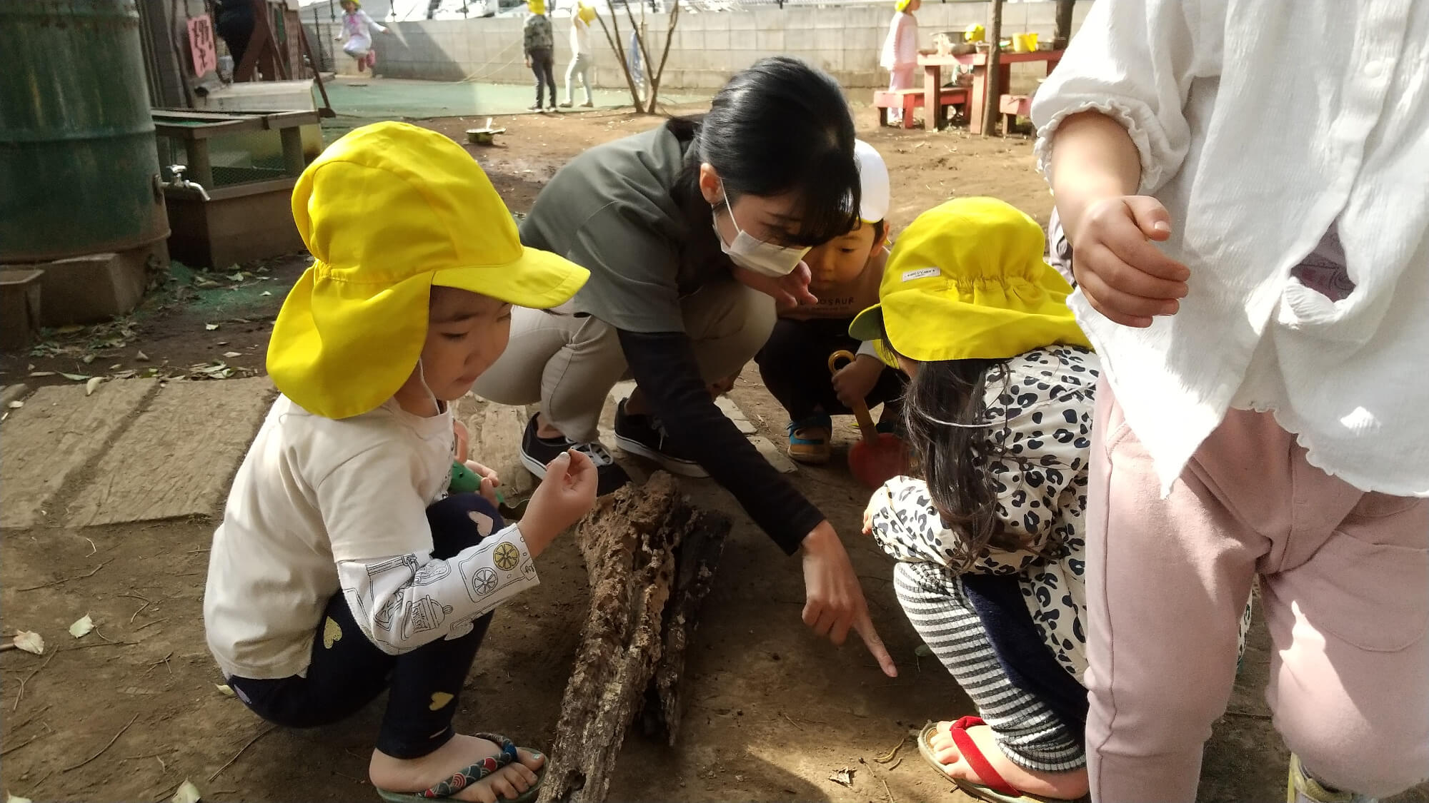 園庭で遊ぶ子どもたち