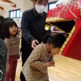 ふじみ野どろんこ保育園「獅子舞とかまどお披露目会」