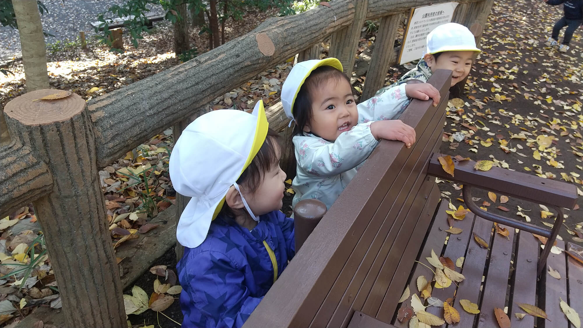 公園でかくれんぼをする子どもたち